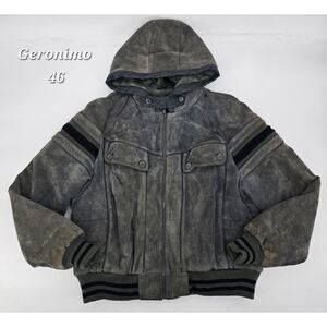 Vintage Geronimo Genuine Leather Bomber Jacket